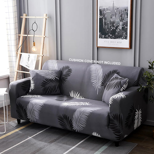 Printed Sofa Cover - Dark Grey Fern