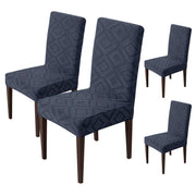 Stretchy Universal Jacquard Fabric Diamond Texture 220 GSM Chair Cover-Charcoal