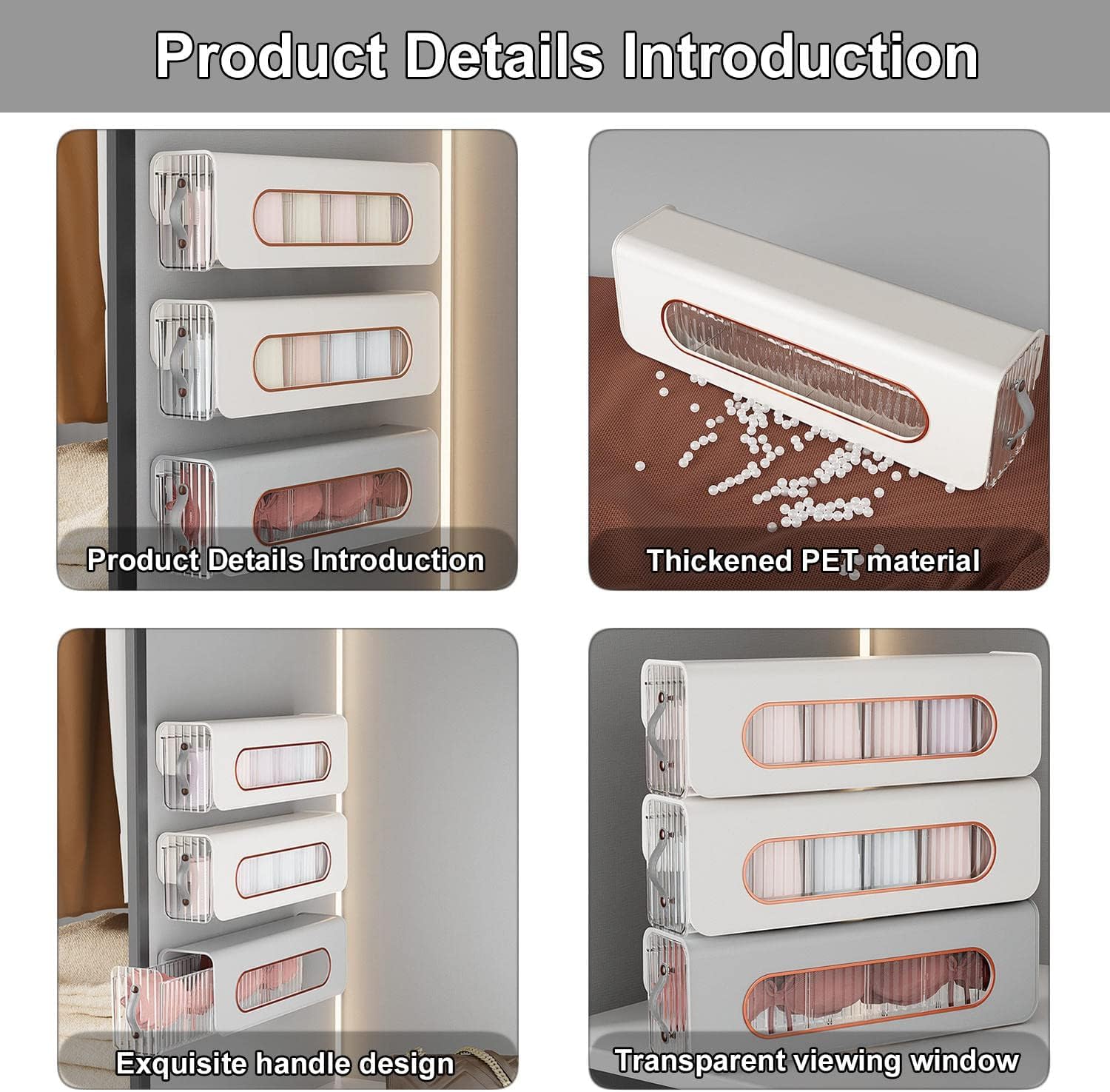 6 Cell Drawer Wall Mount Storage Boxes and Plastic Organizers