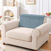 Ridge Plush Sofa Mat Design - Charcoal Soft Plush Fabric