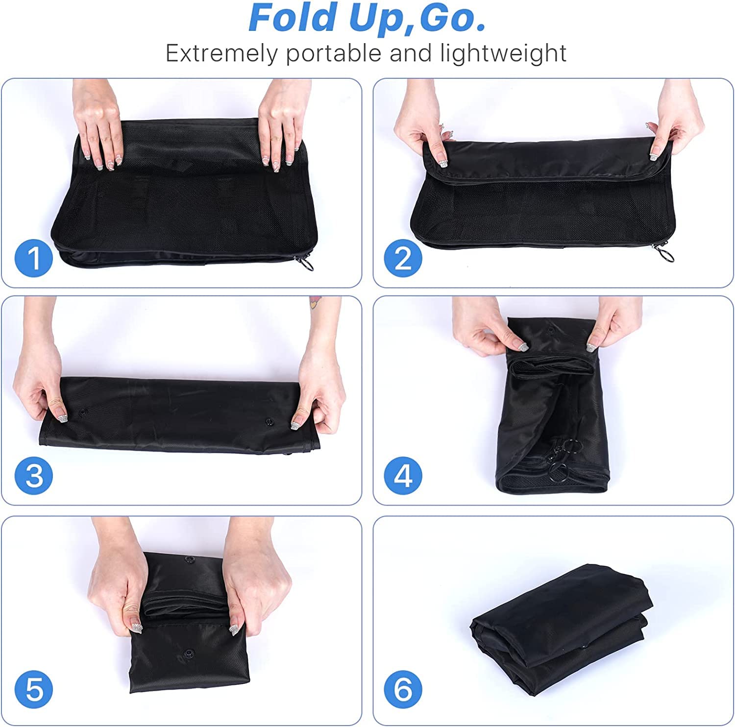 Convertible Garment Bag & 7-Piece Packing Cubes Set – Black