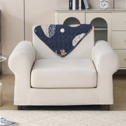'Aura Petal Series' Quilted Sofa Mat Printed – Anti Slip (Paisley Charcoal)