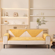 Sofa Covers Mat Velvet Herringbone Chenille Fabric (Yellow)