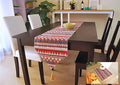 Table Runner, Ethnic Indian Style (1 Runner 30x160cm, 6 Placemat Red Tribal)