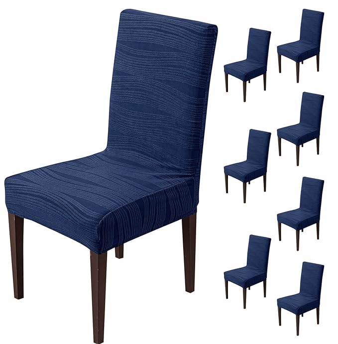 Stretchy Universal Jacquard Waterproof Chair Cover (Navy Blue)