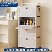 Foldable Storage Box Cart with Wheels & Handle (White)