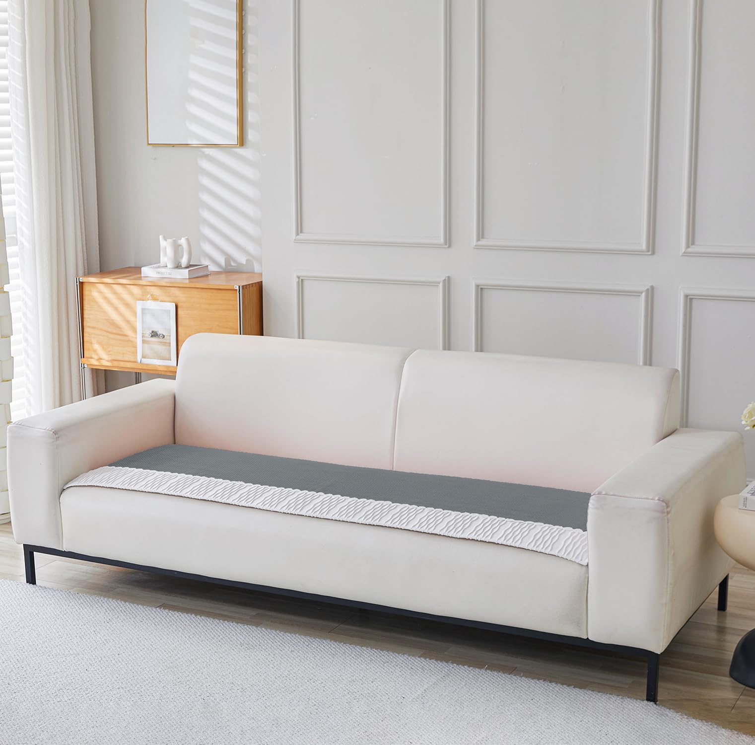 Sofa Covers Mat Corduroy French Style 1/2/3/4/5 Seater (Grey)