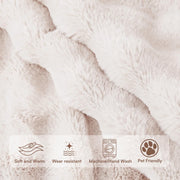 Rabbit Plush Sofa Cover Design - Ivory