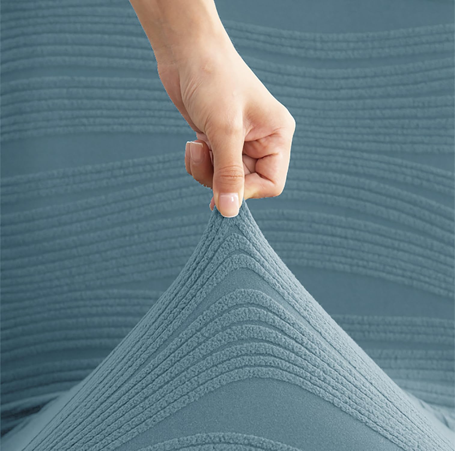 Stretchy Universal Jacquard Waterproof Chair Cover (Light Blue)