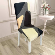 Printed Chair Cover-(Brown Cubes)