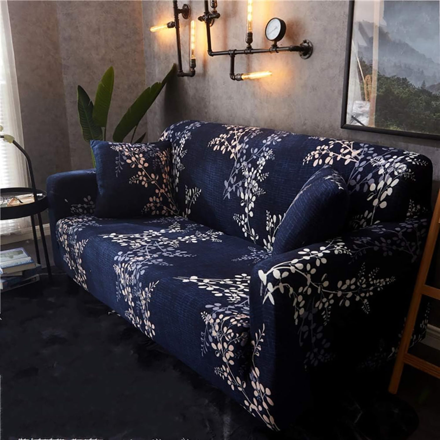 Universal Stretchable Sofa Cover-Indigo Twix