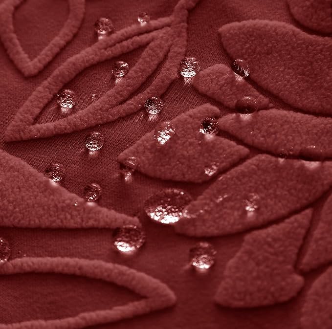 Universal Jacquard Waterproof Camellia Fabric Sofa Cover (Maroon)