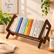 Bamboo Desktop Bookshelf with Acrylic Side Panels
