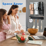 Magnetic Tumbler Organizer for 40 oz Water Bottle Holder with 4 Hooks (Black)