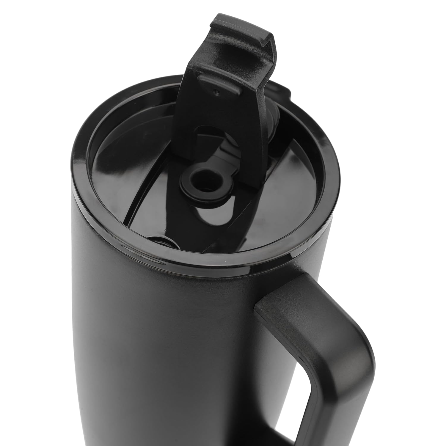 1200ML Stainless Steel Tumbler with Handle and 2 Straw Flip Lid Hot & Cold Bottle
