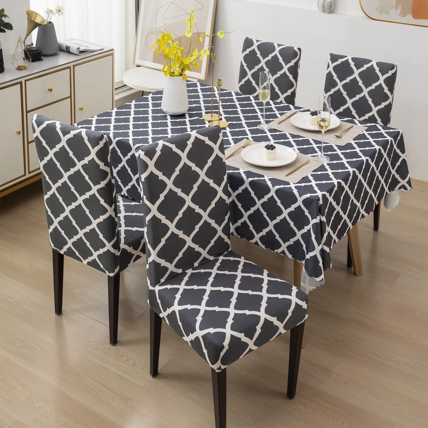Dining Table Cover waterproof (140X180 CM, 1 Table Cover only)