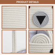 Baby Diaper Caddy Organizer Cotton Rope Basket