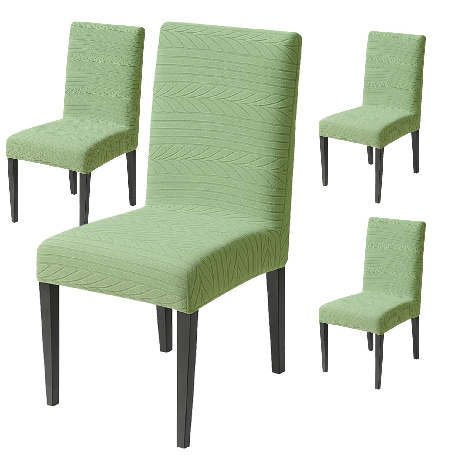 Flexible Stretch Dining Chair Cover – 220 GSM Jacquard Fabric (Green)