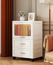 Bathroom Floor Storage Box Freestanding Box with Drawers Plastic (Beige)