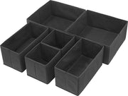 Set of 6 Foldable Storage Box Drawer Divider Organizer Basket Bins