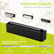Aluminum Foil & Plastic Wrap Dispenser with Cutter - Black