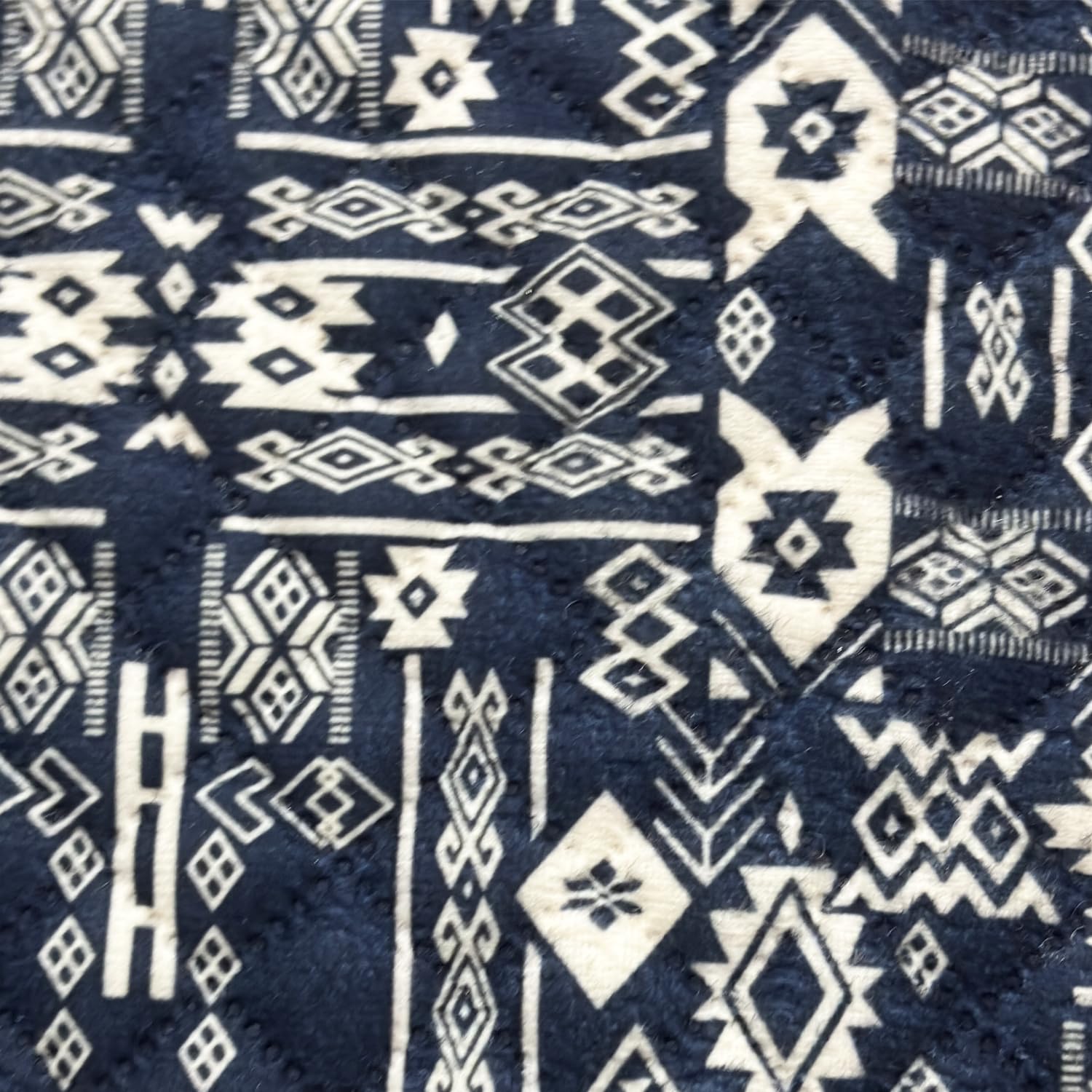 IKATRA Series Quilted Printed Sofa Cover for Indian Sofa Set with Side Pocket (Blue Bohemian)