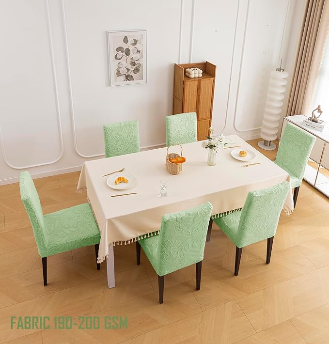 Stretchy Universal Camellia Jacquard Waterproof Chair Cover (Green)