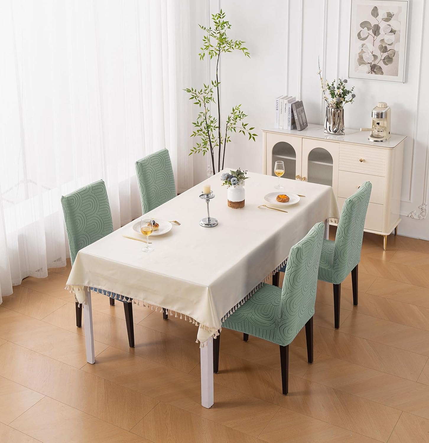 Premium Stretch Chair Cover – 220 GSM Jacquard Fabric (Green)