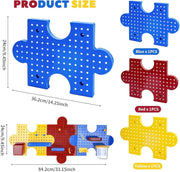 3-Pack Modular Puzzle Pegboard Organizer Kit – Wall Storage for Garage, Workshop & Crafts (Multicolor)