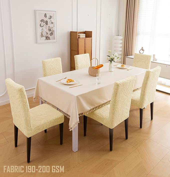 Stretchy Universal Camellia Jacquard Waterproof Chair Cover (Beige)