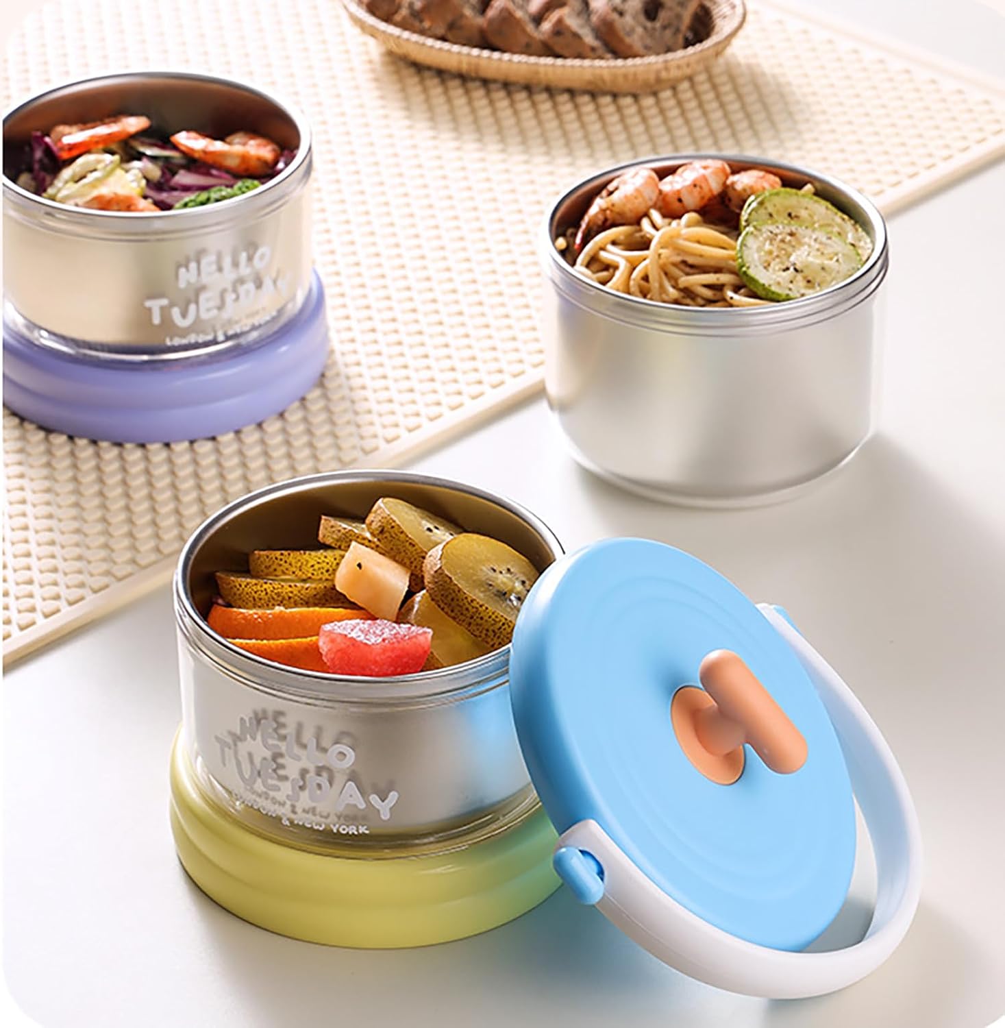 304 Stainless Steel 2-Layer Portable Lunch Box