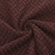 Elastic Jacquard Chair Cover Stretch Removable Washable (Dark Brown)