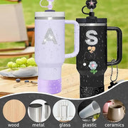 8PCS Cup Accessories Set Alphabet Letter Charms (Raspberry) Tumbler Not Included