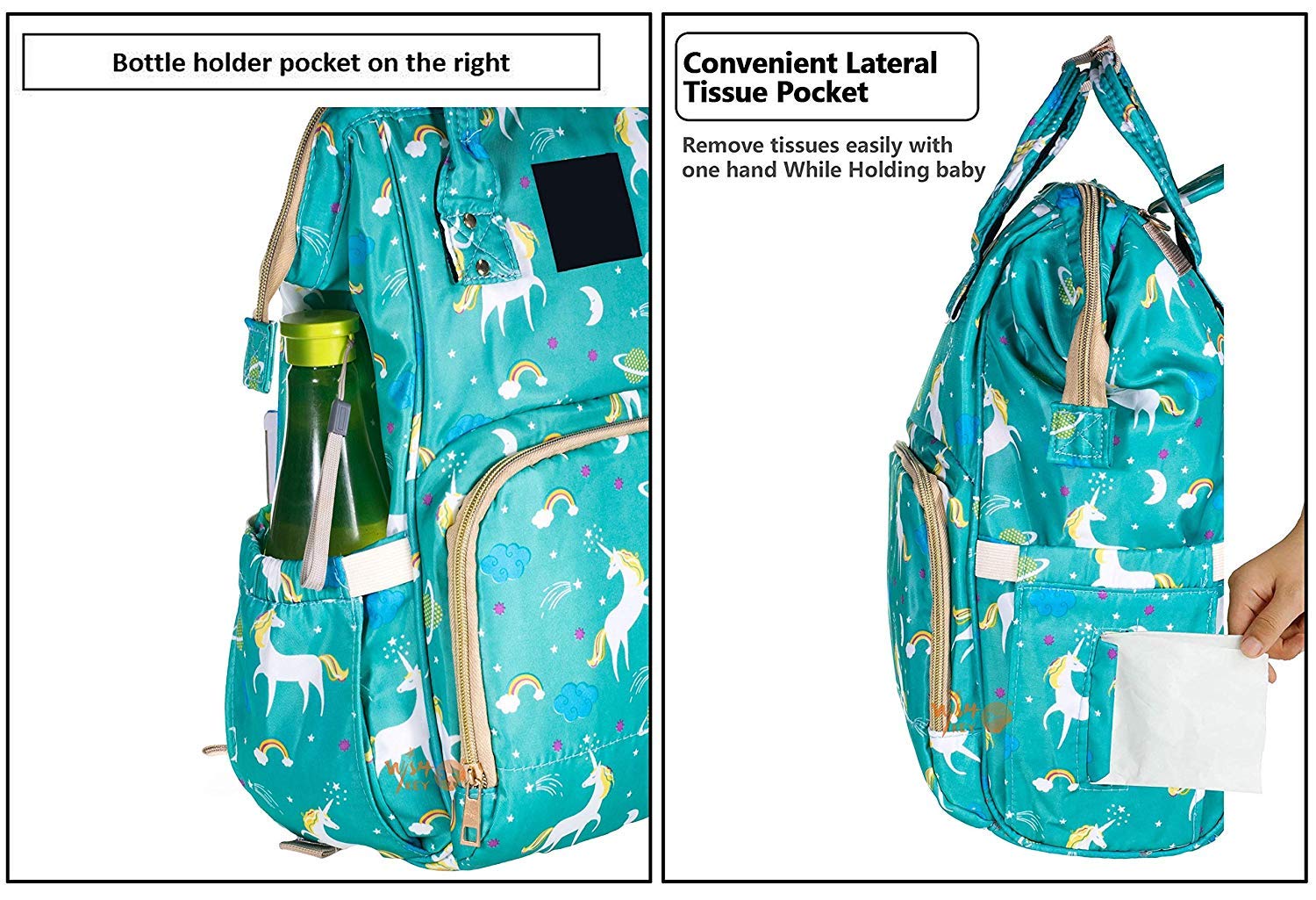 Baby Diaper Bag Maternity Backpack (Unicorn Printed)