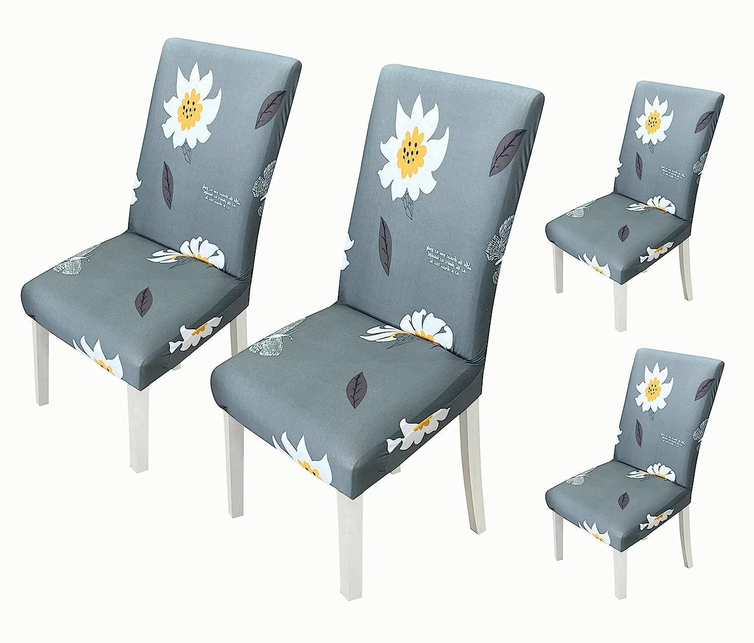 Printed Chair Cover-Grey Jasmin