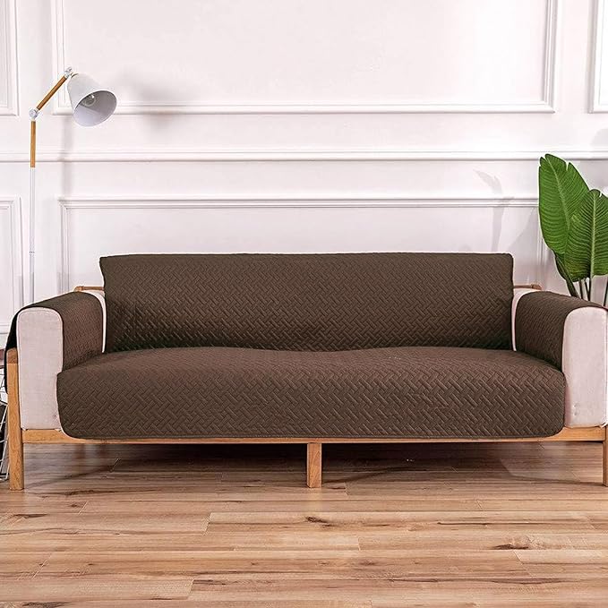 Ultra-Soft Velvet Couch Cover (Dark Brown, Single Seater)