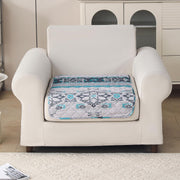 'Aura Petal Series' Quilted Sofa Mat Printed – Anti Slip (Boho Green)