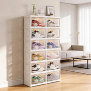Foldable Shoe Rack | Space-Saving Shoe Organizer – White