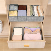 Set of 6 Foldable Storage Box Drawer Divider Organizer Basket Bins