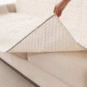 Quilted Printed Sofa Cover for Indian Sofa Set – Washable, Durable & Soft Fabric Protector (Sand Wave, One Seater)
