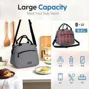 Insulated Lunch Bag for Women, Reusable Tote with Shoulder Strap