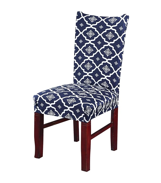 Polyester Elastic Chair Cover (Jaipur Blue)
