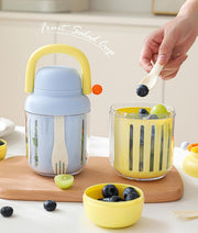 Portable Picnic Party Salad Storage Cups with Lids & Forks – 550ml