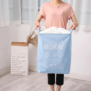 Large Laundry Basket Bag, Drawstring Storage - Grey