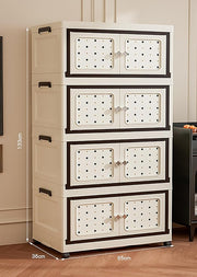Multifunctional Folding Storage Box Cabinet with Doors and Wheels (65cm)