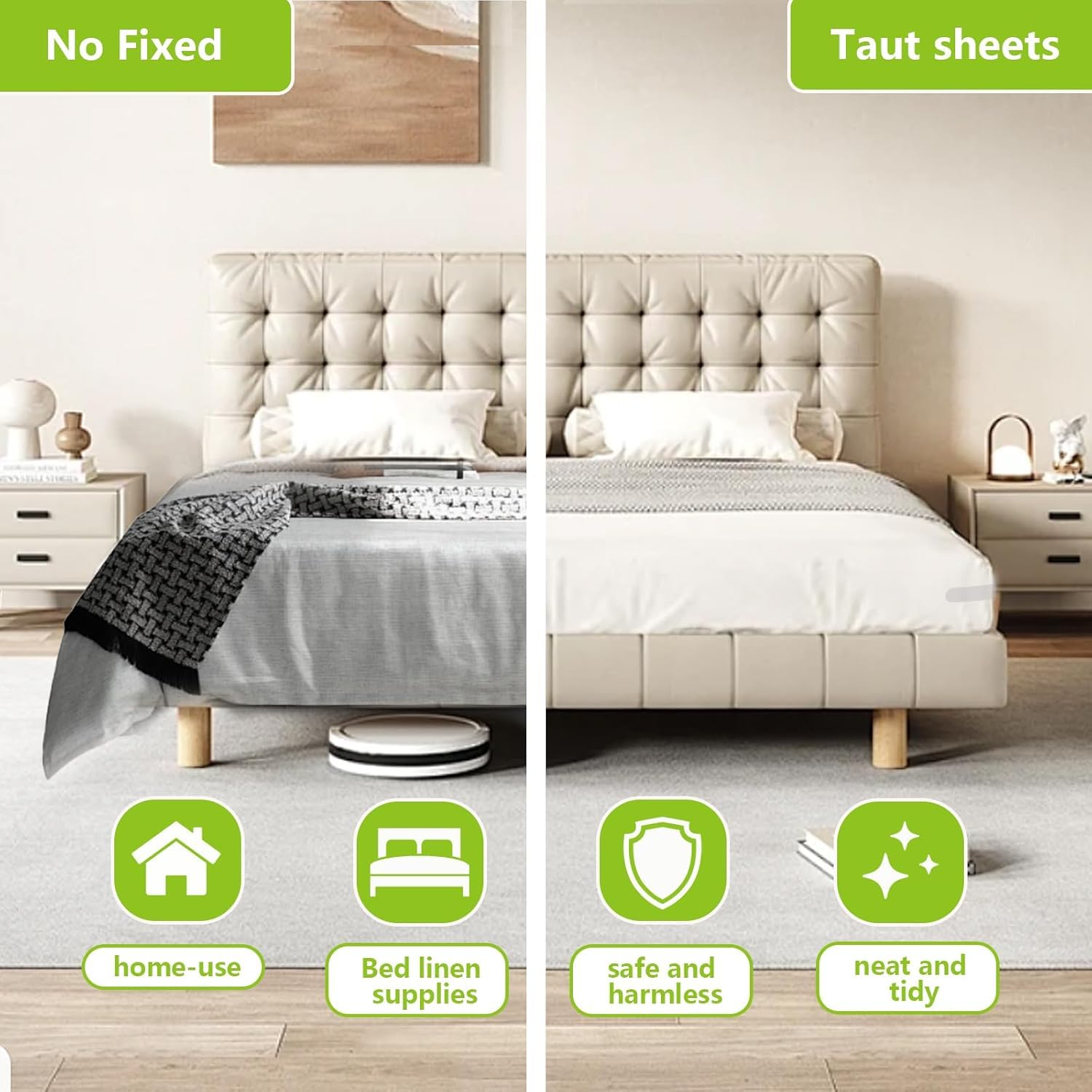 Bed Sheet Holders – Set of 4 Fitted Sheet Corner Locks, Keep Sheets Tight and Secure