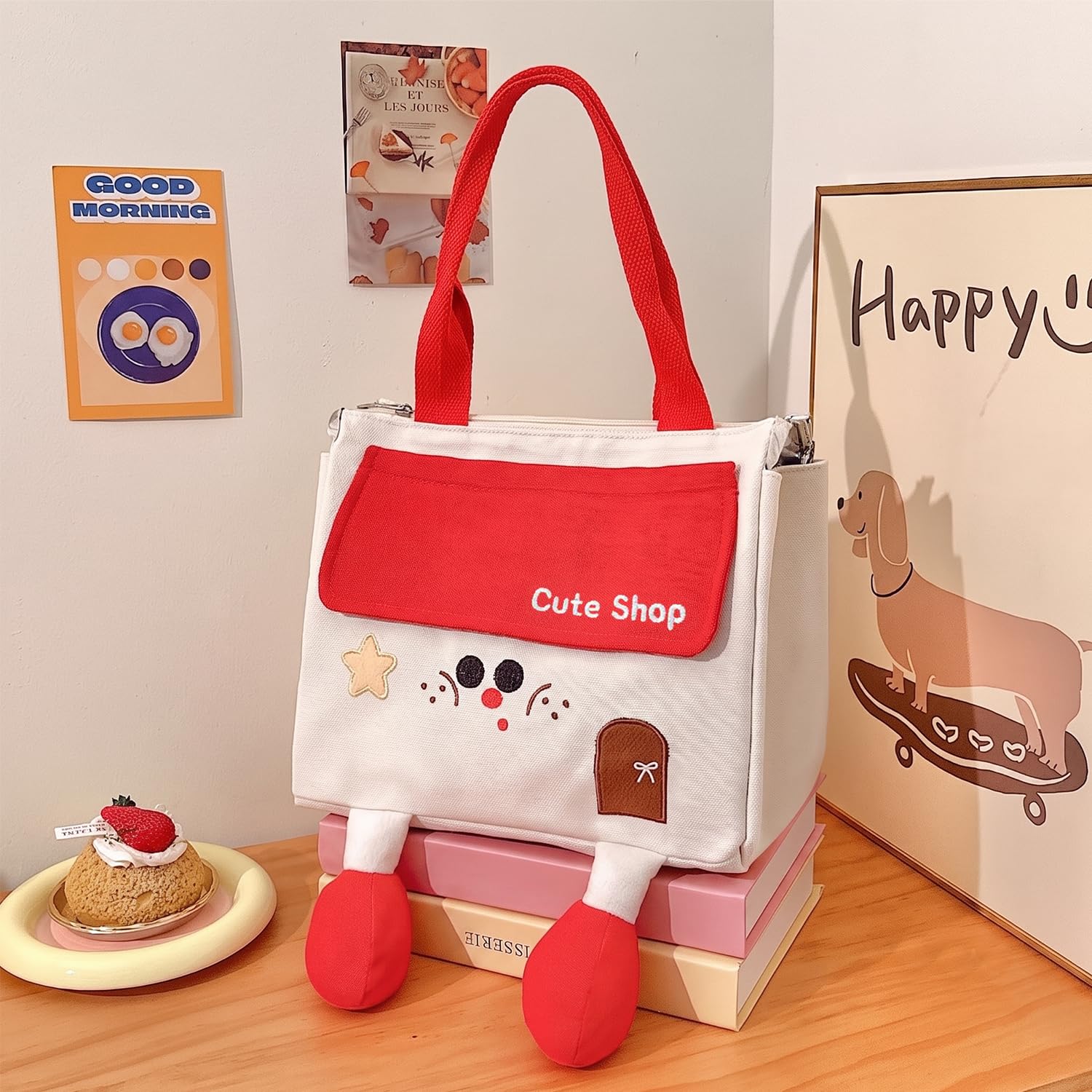 3D Leg Insulated Lunch Bag, Cute Thermal Lunch Tote, Large Capacity Meal Bag