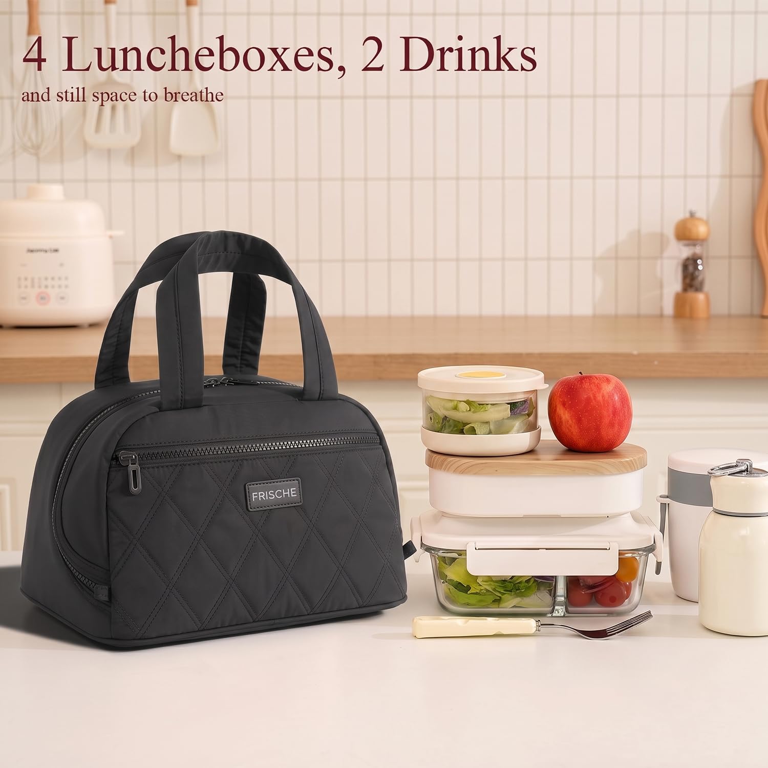 Insulated Lunch Bag Waterproof Satchel Lunch Tote with Zip