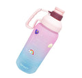 Water Bottle With Straw Bpa Free (Pink/Blue 1.8Litre) - Plastic