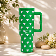 1200ML Stainless Steel Tumbler with Handle & Lid, 2 Straws (Matcha Kiss)